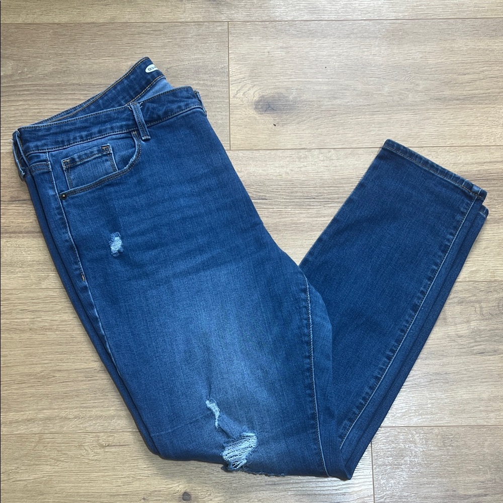 Old Navy Women's Pop Icon Skinny Mid Rise Dark Blue Skinny Jeans
